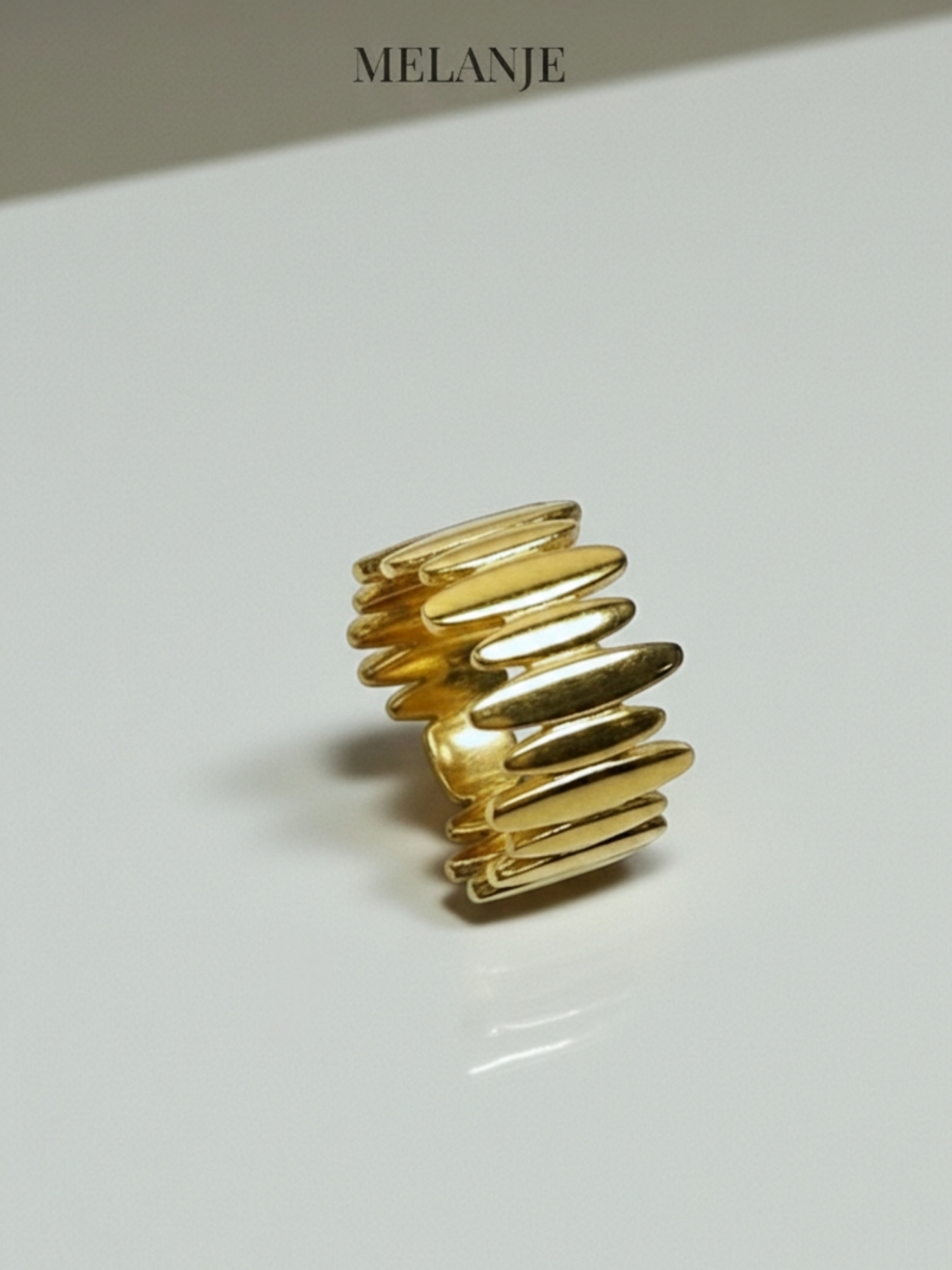 Molten Texture Chunky Gold Band Ring