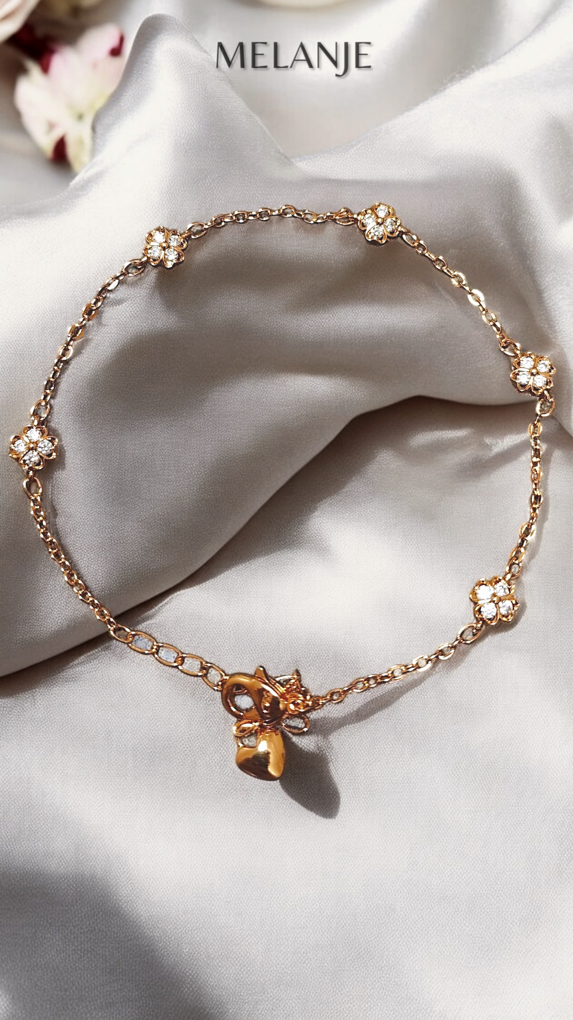 Rose Gold Plated Four Leaf Clover Dainty Bracelet
