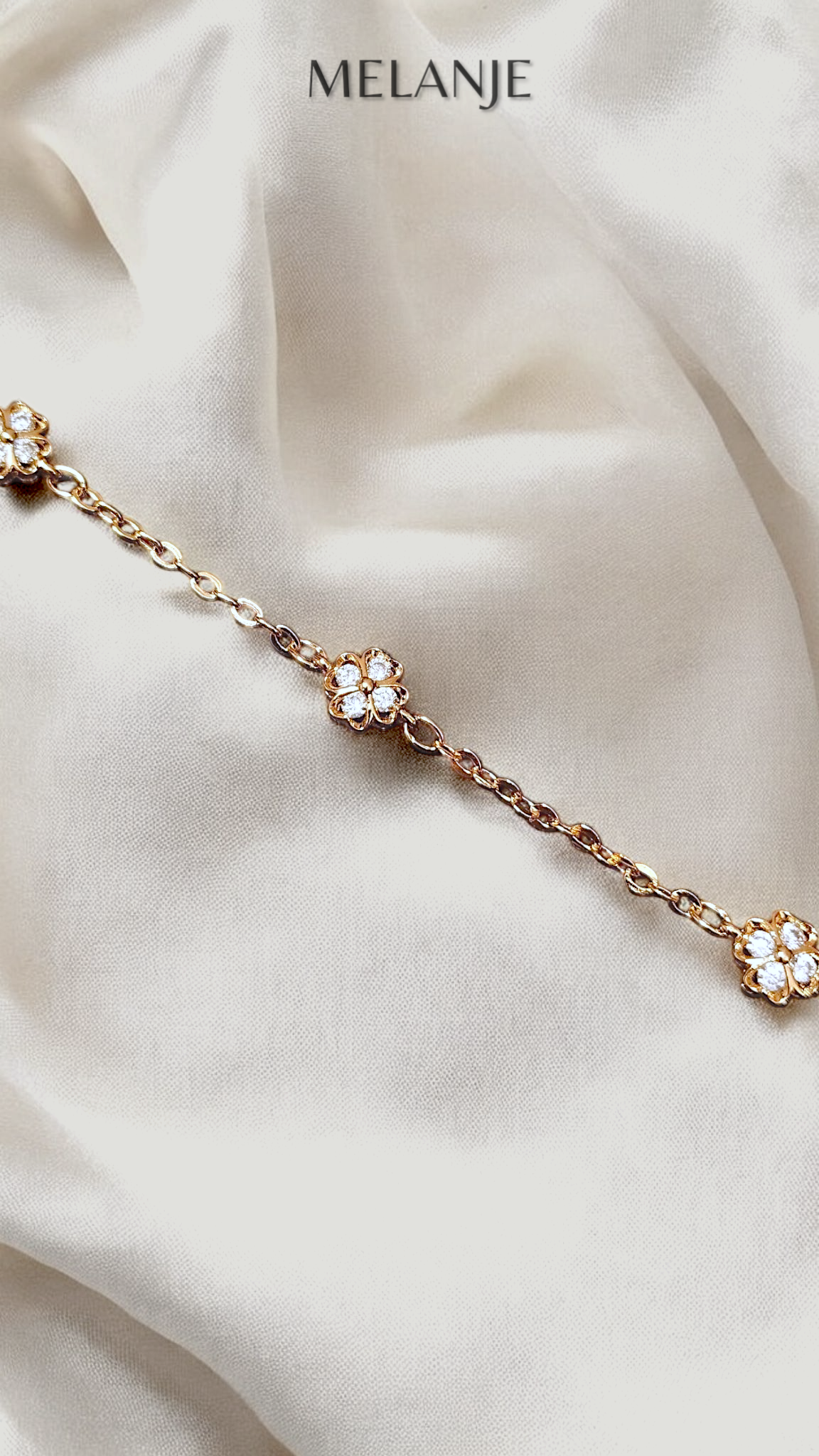 Rose Gold Plated Four Leaf Clover Dainty Bracelet