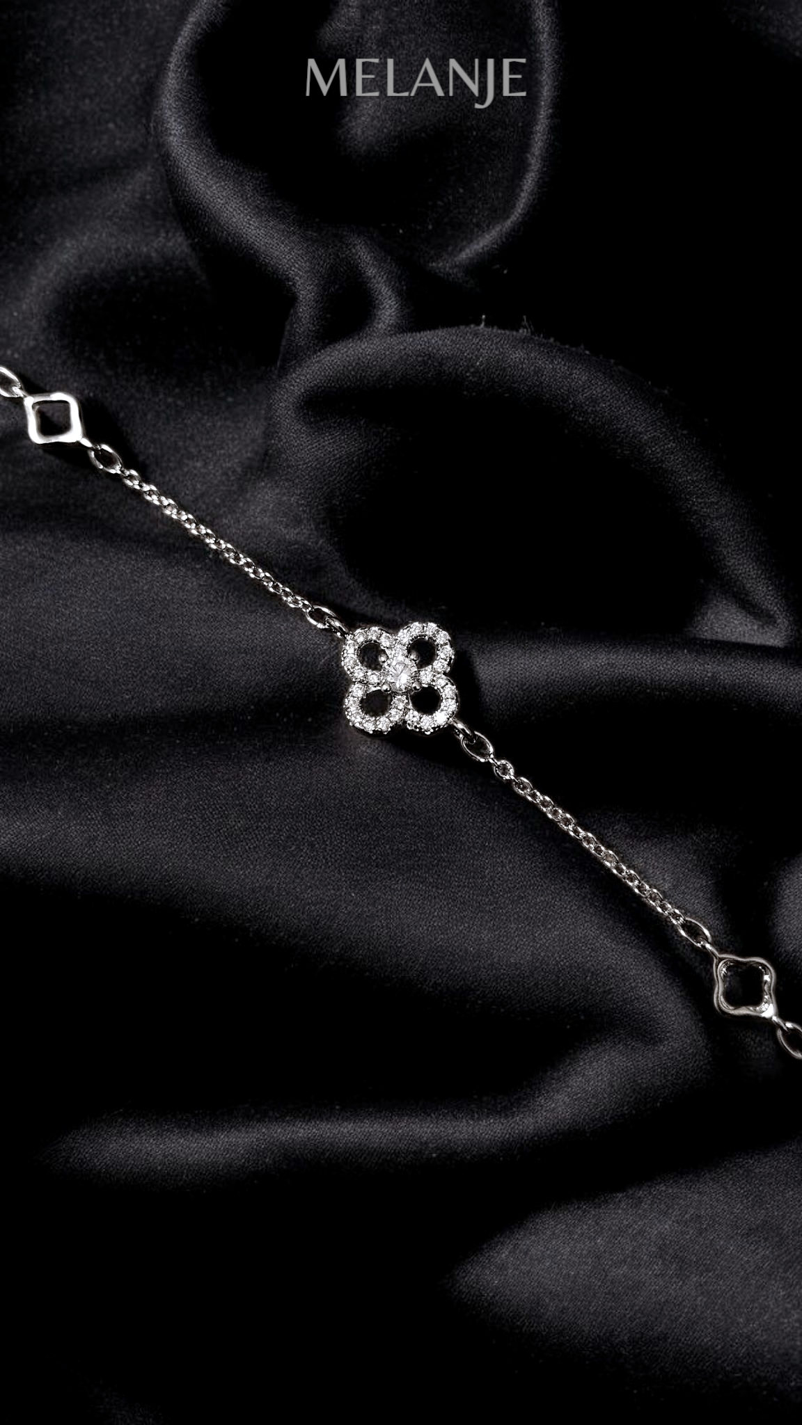 Sterling Silver Adjustable Clover Bracelet