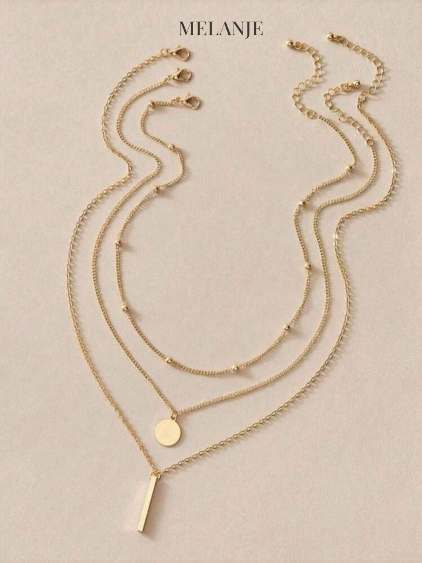 Three-Piece Layered Round Necklace