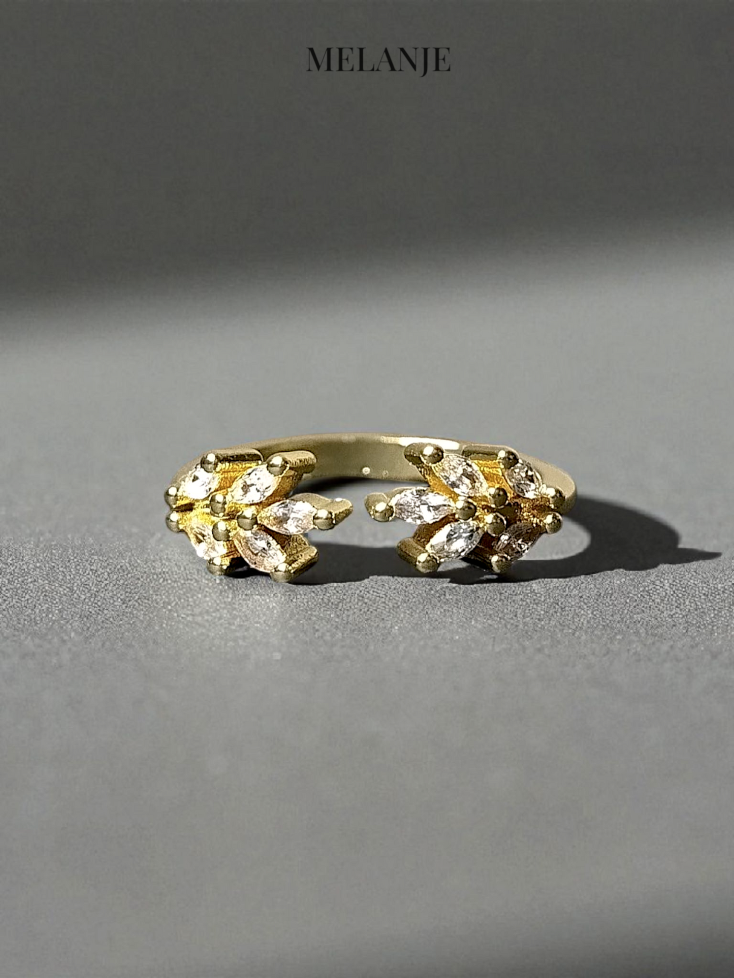 2-Piece Stackable Branch & Leaf Ring Set