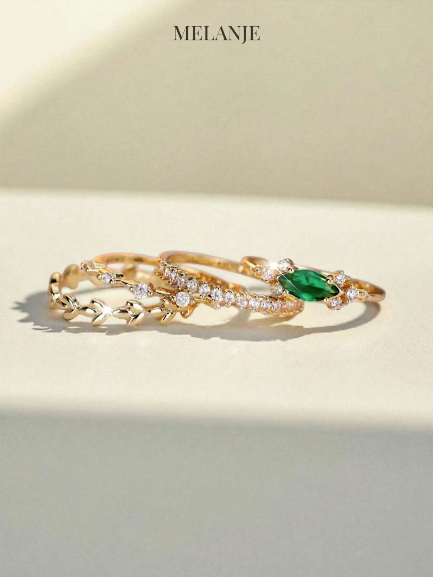 Luxurious Four-Piece Stackable Ring Set