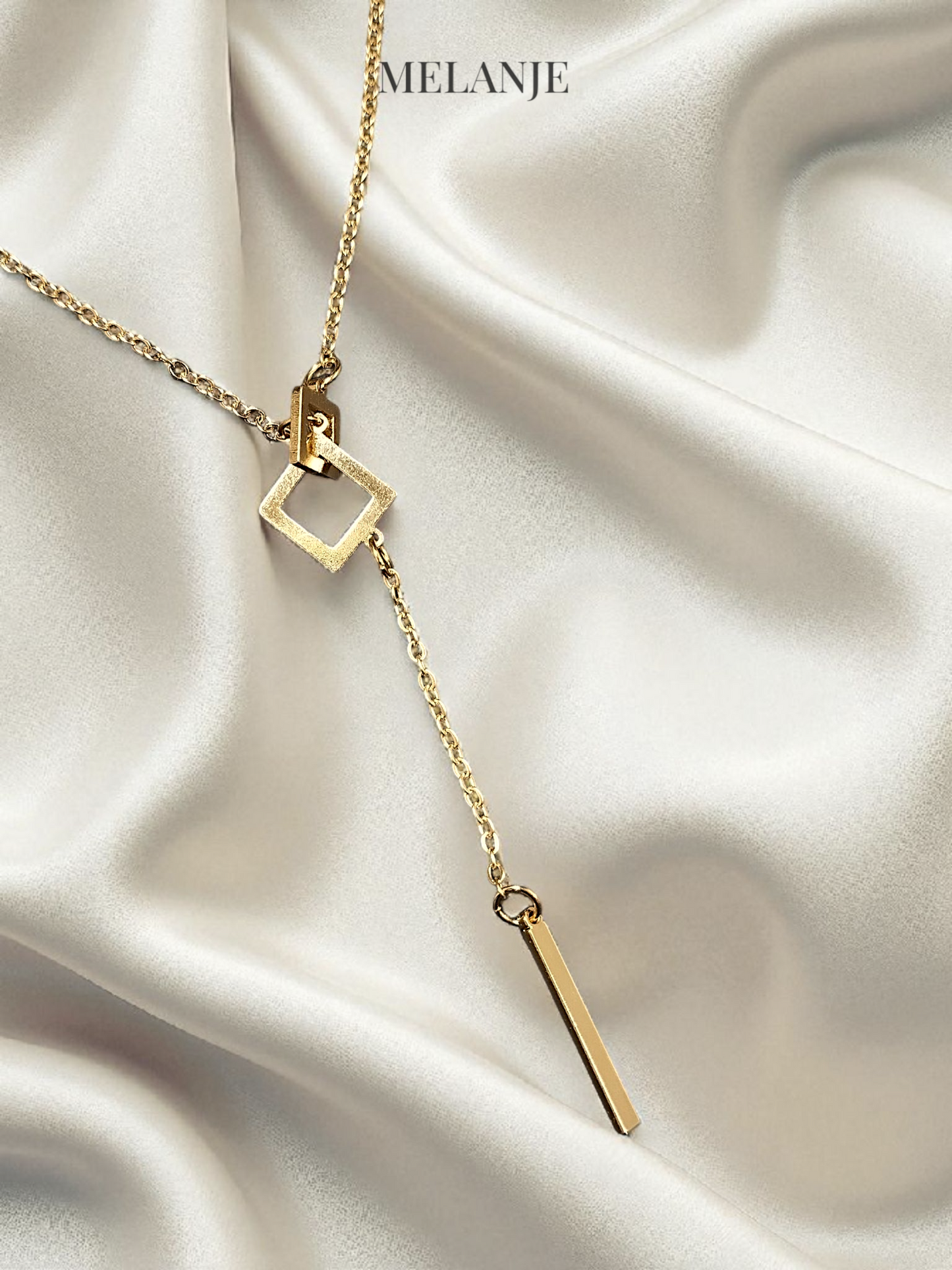 Minimalist Square Geometric Pendant Necklace