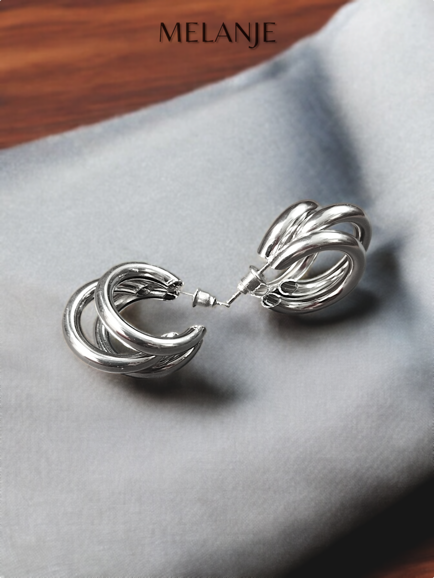 Sterling Silver Triple Open Hoop Bold Earrings