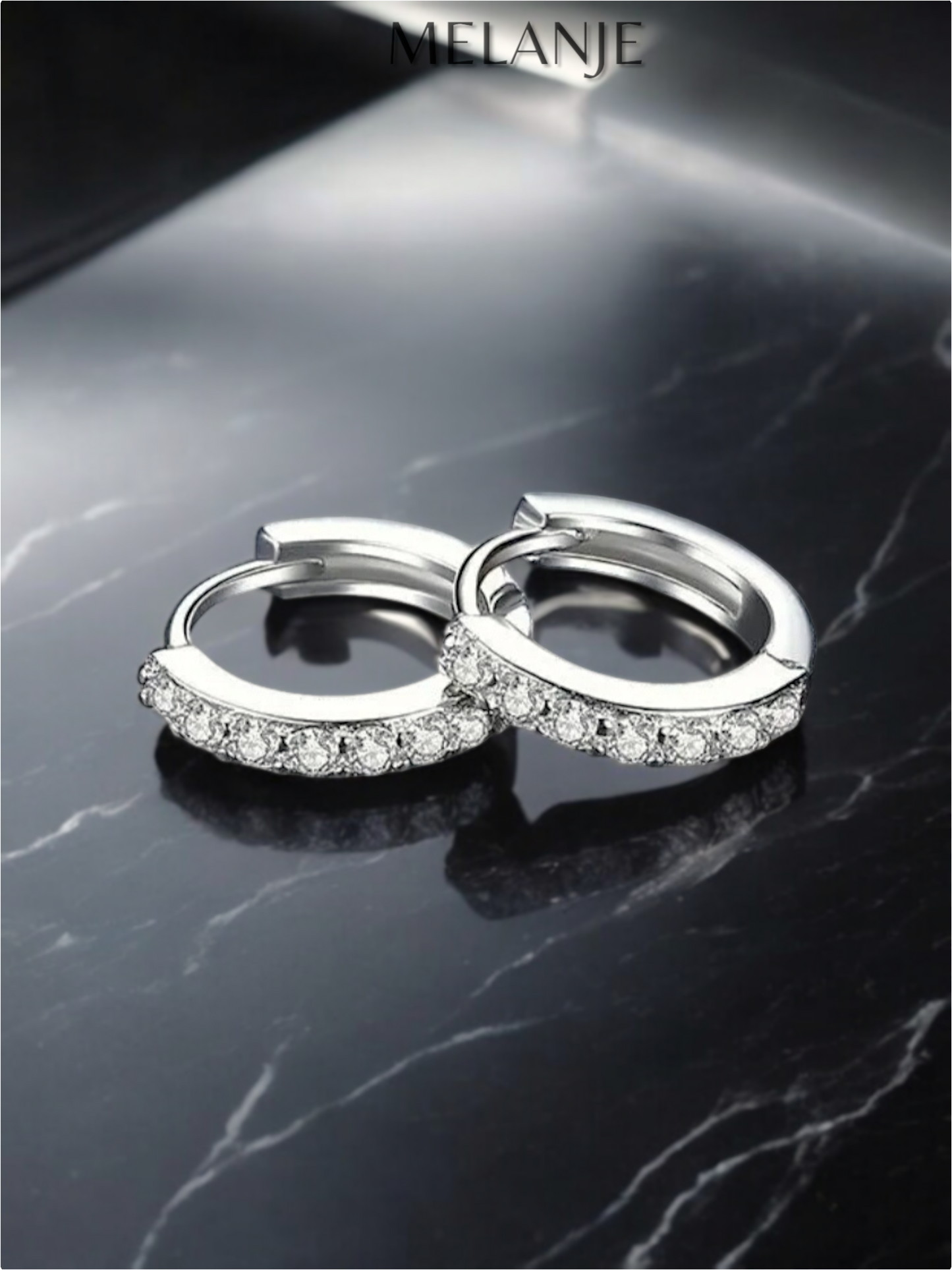 Sterling Silver Clear Cubic Zirconia Delicate Tiny Huggie Earrings