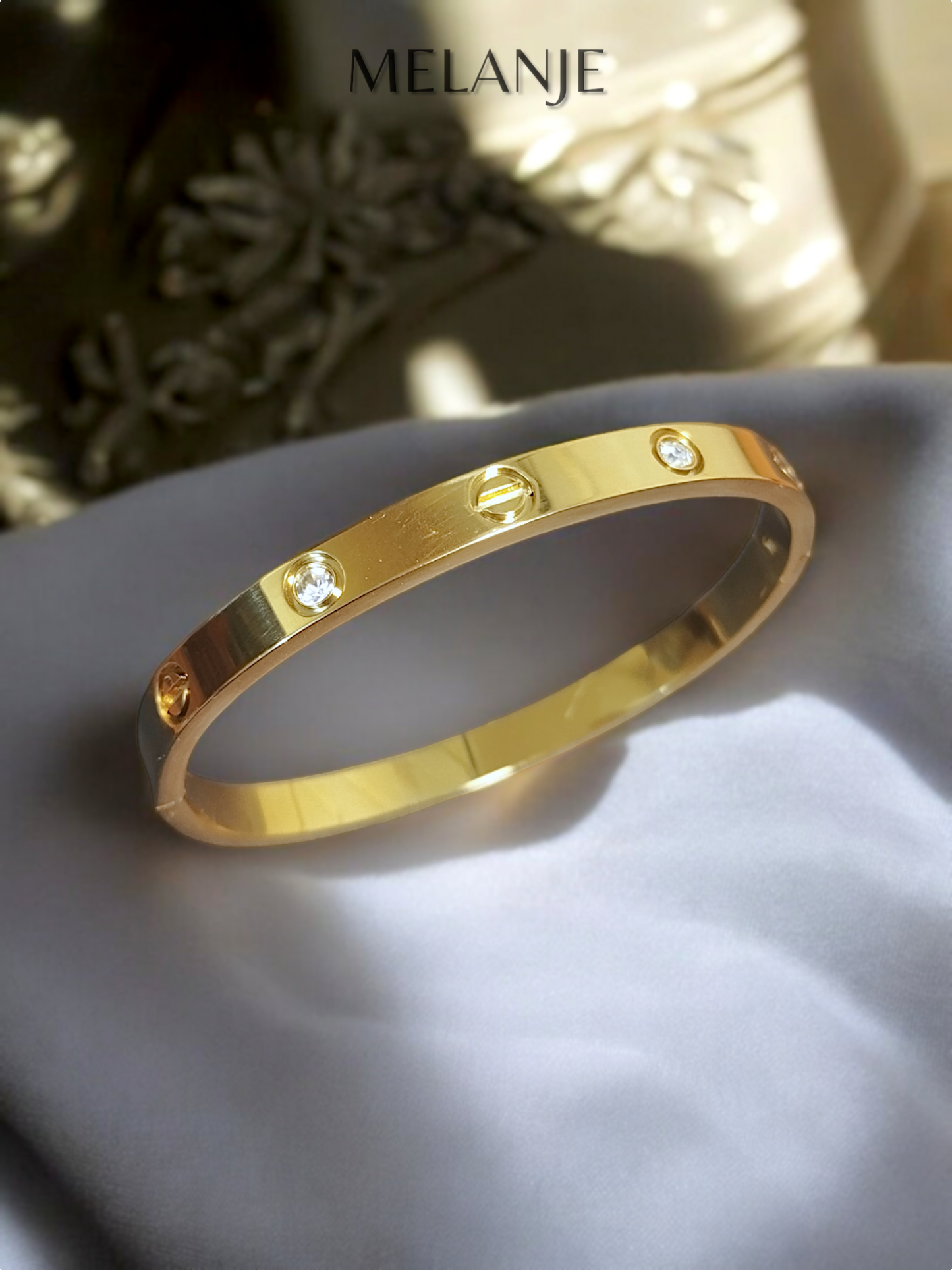 Stainless Steel Statement Gold Bracelet