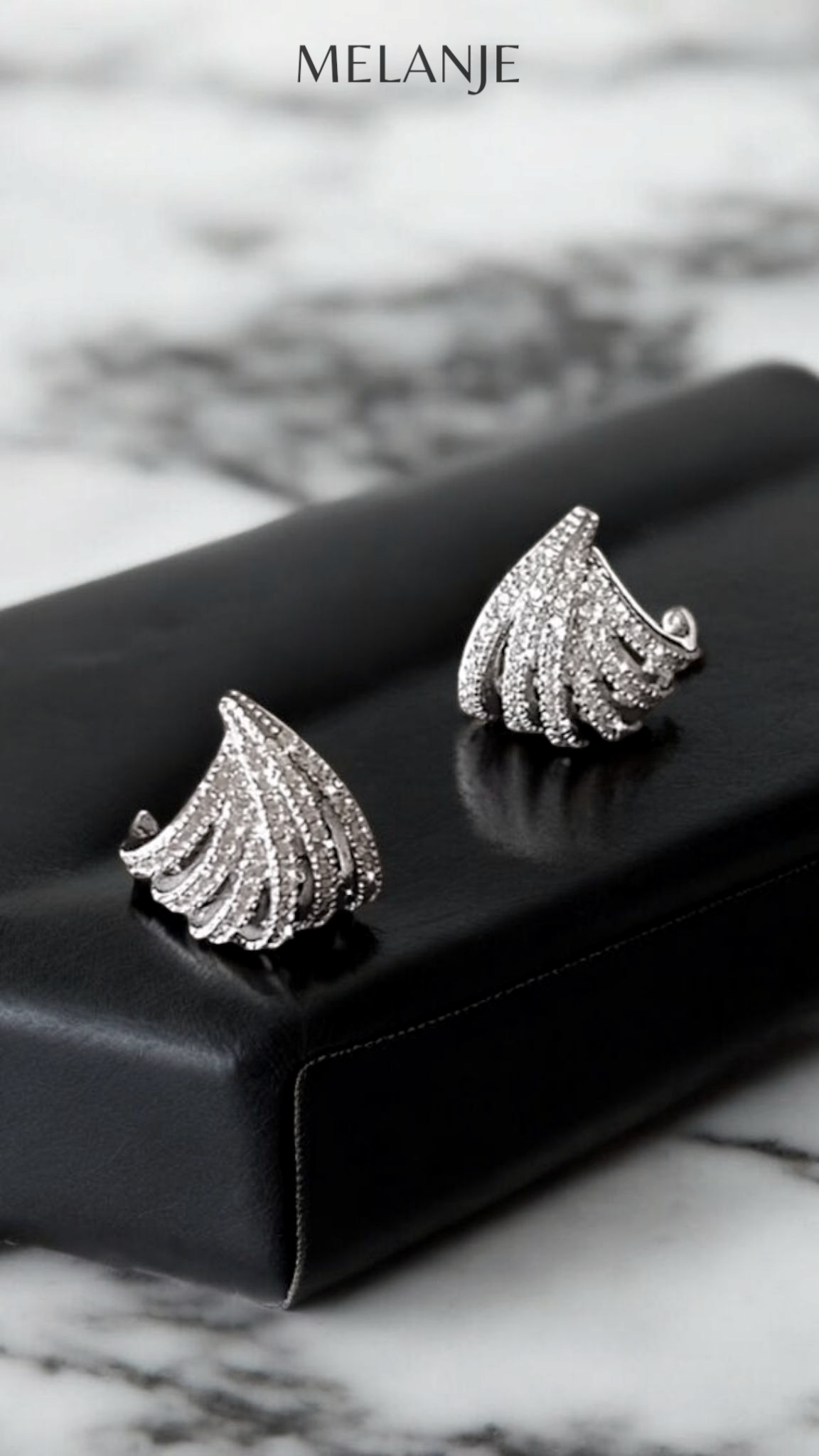 Sterling Silver Cubic Zirconia Elegant Formal Diamond Stud Earrings