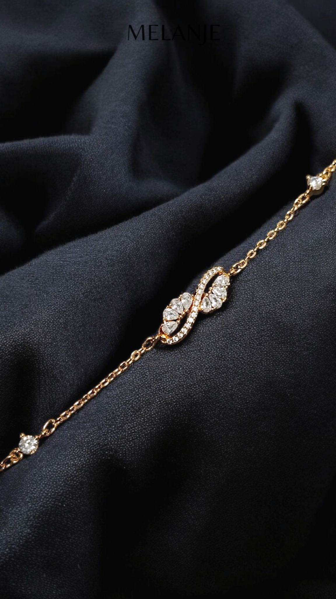 1k Gold Plated Sterling Silver Dainty Infinity Bracelet