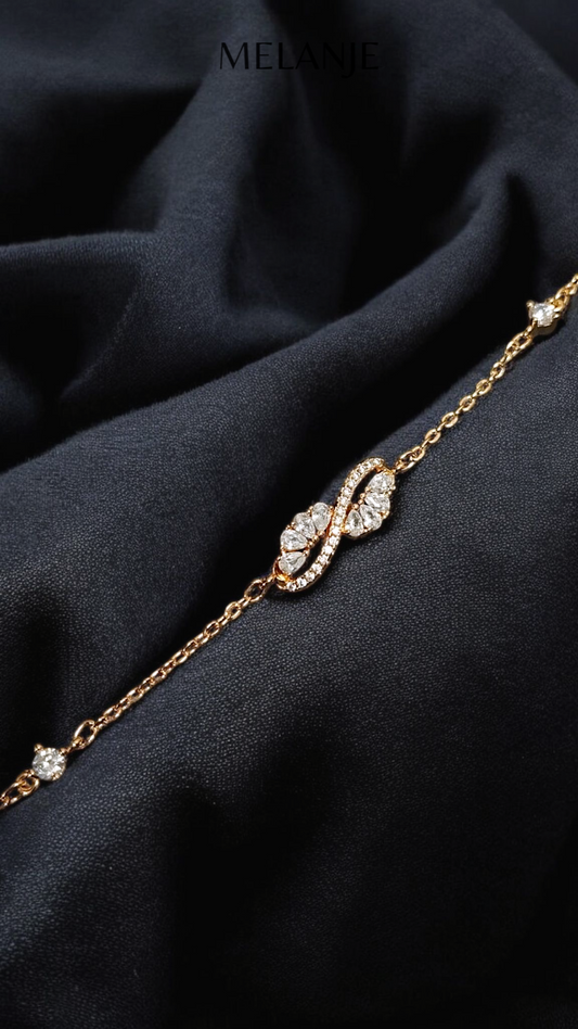 1k Gold Plated Sterling Silver Dainty Infinity Bracelet