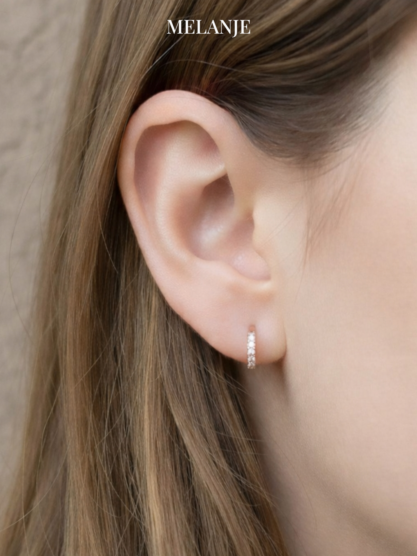 Minimalistic Tiny Huggie Hoops with Clear Zircons