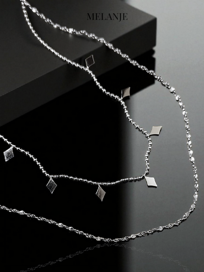 Double-Layered Stainless Steel Silver Necklace
