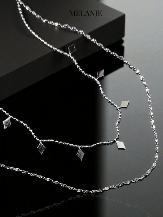 Double-Layered Stainless Steel Silver Necklace