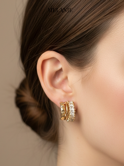 Sterling Silver & Gold Plated Open Hoop Statement Earrings