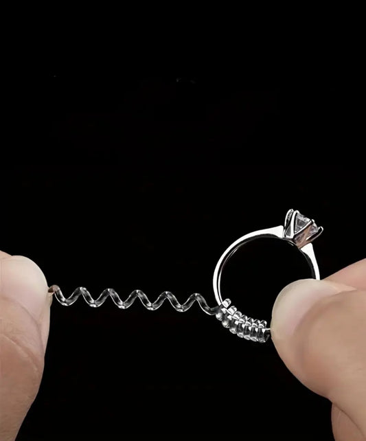 1 Piece Rubber Transparent Spiral Ring Adjuster