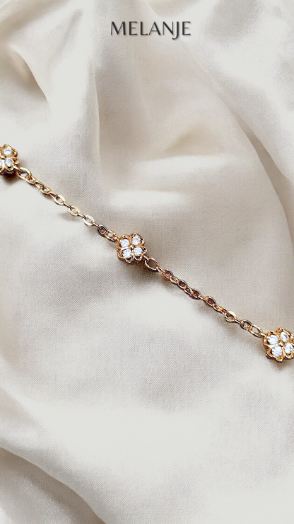 Rose Gold Plated Four Leaf Clover Dainty Bracelet