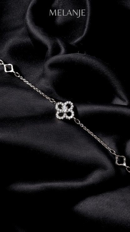 Sterling Silver Adjustable Clover Bracelet