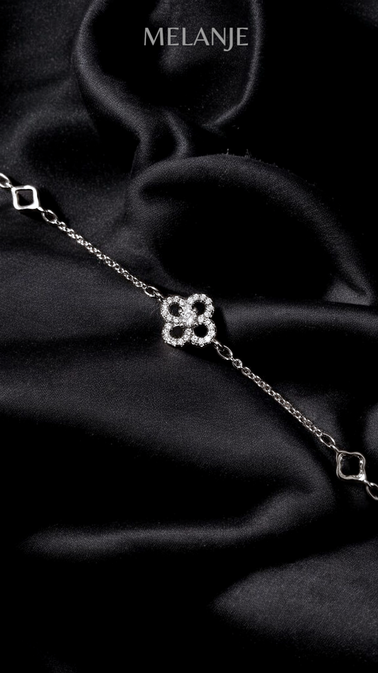 Sterling Silver Adjustable Clover Bracelet