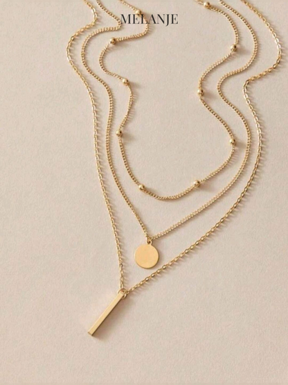 Three-Piece Layered Round Necklace