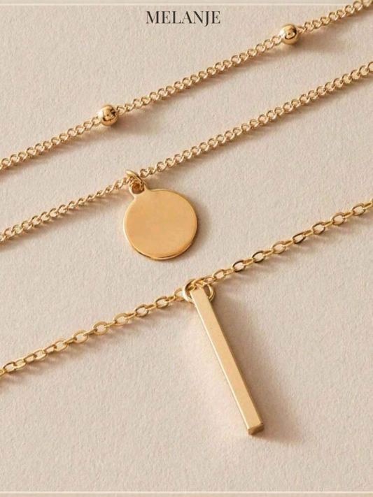 Three-Piece Layered Round Necklace