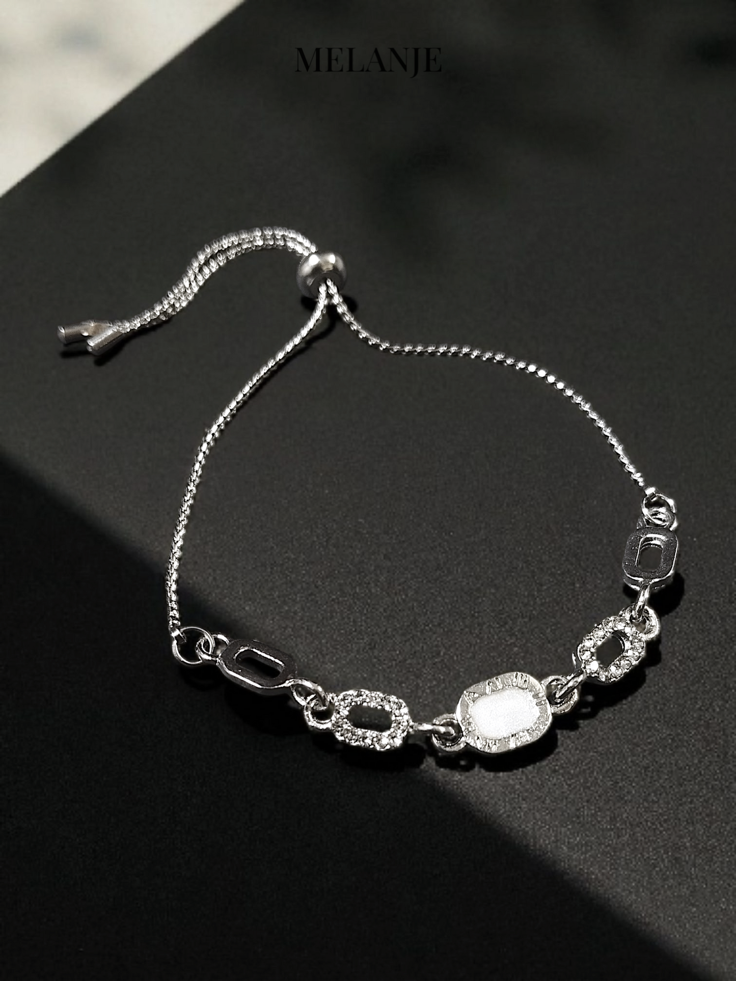 Square Cut Adjustable Statement Bracelet