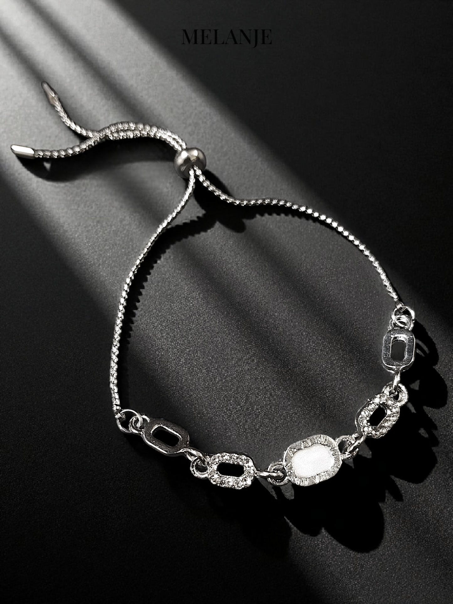 Square Cut Adjustable Statement Bracelet