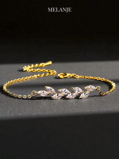 Minimal Leaf-Inspired Adjustable Bracelet