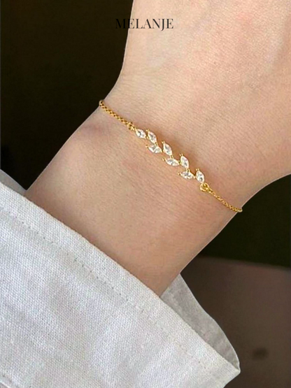 Minimal Leaf-Inspired Adjustable Bracelet