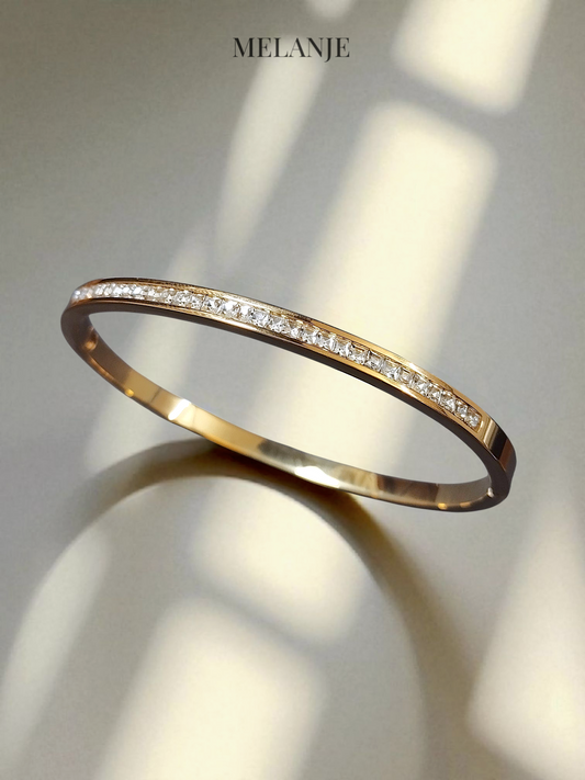 Tapered Cubic Zirconia Statement Cuff Bracelet