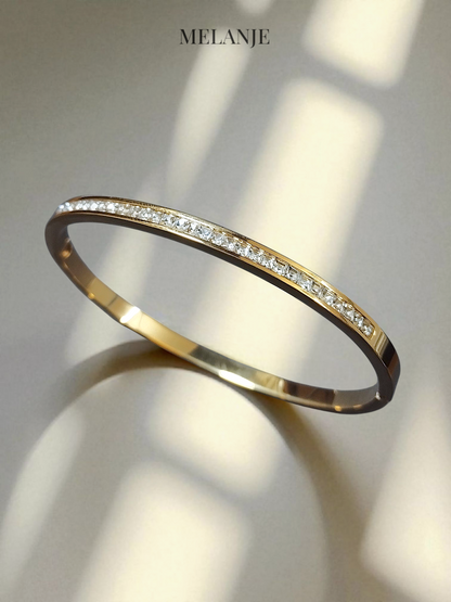 Tapered Cubic Zirconia Statement Cuff Bracelet