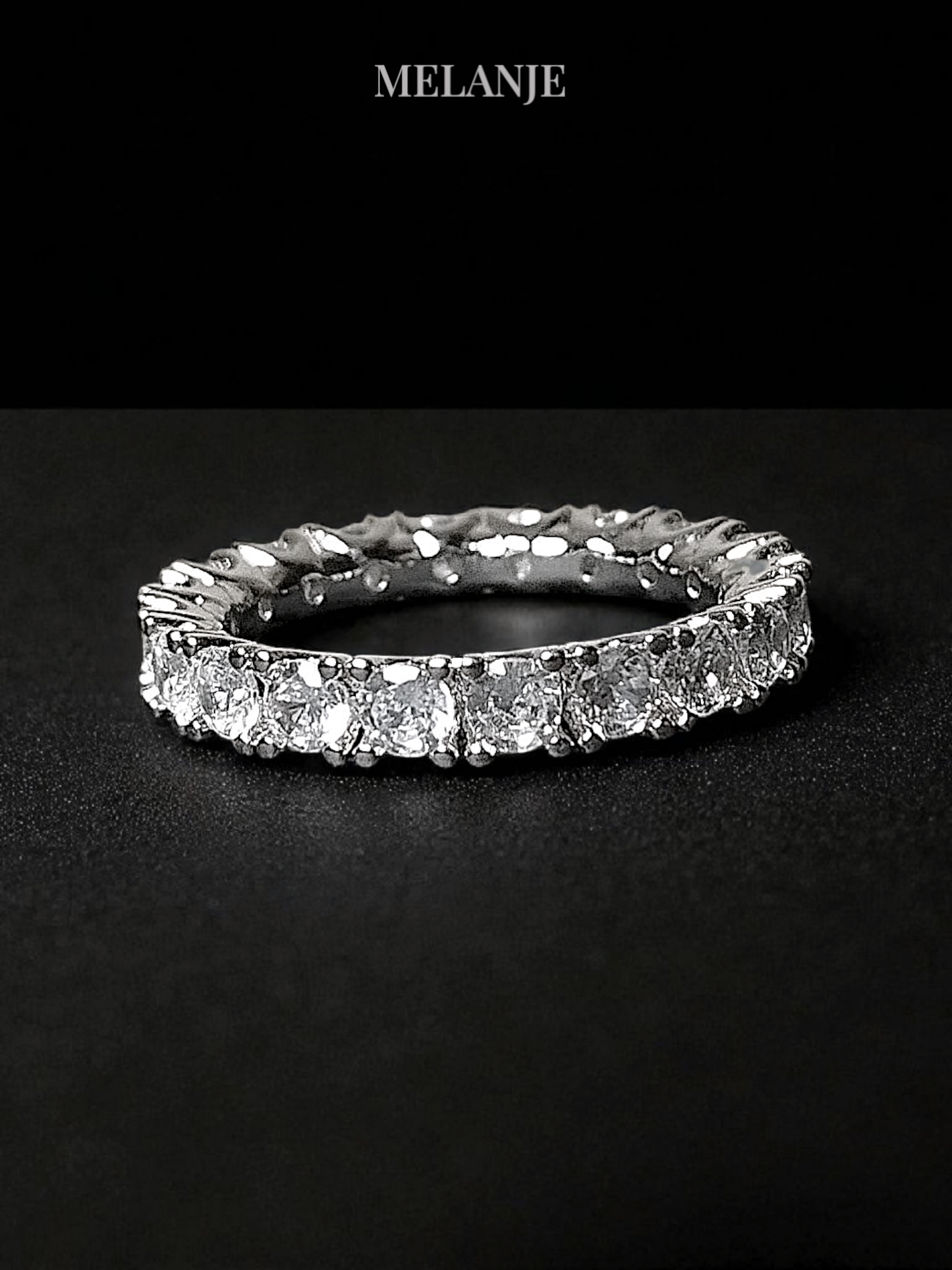 Round Cubic Zirconia Minimal Band Ring