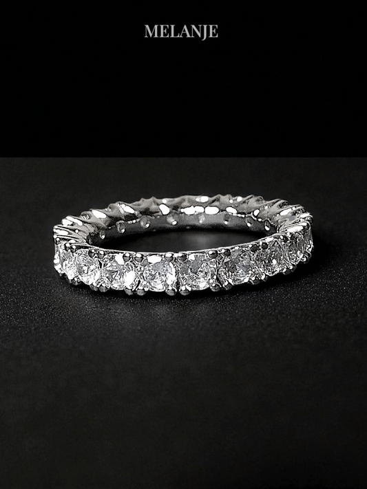 Round Cubic Zirconia Minimal Band Ring