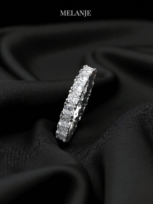 Round Cubic Zirconia Minimal Band Ring