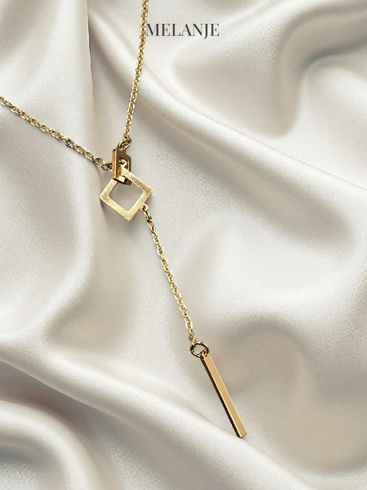 Minimalist Square Geometric Pendant Necklace