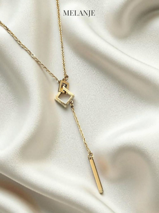 Minimalist Square Geometric Pendant Necklace