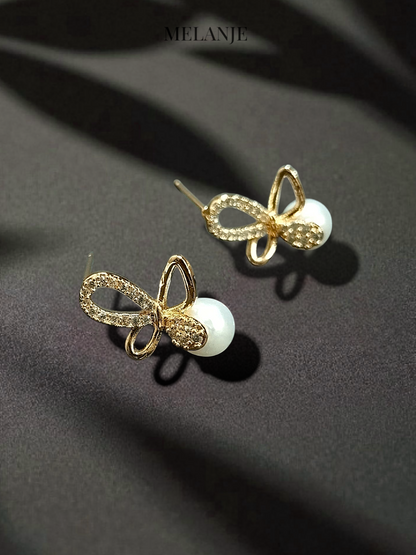 Minimal Butterfly Charm Gold Stud Earrings