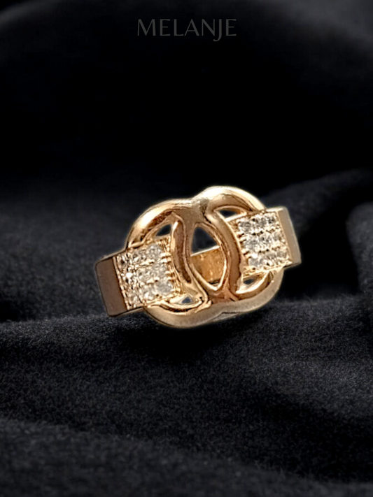 Chanel Logo cc Chunky Gold Ring