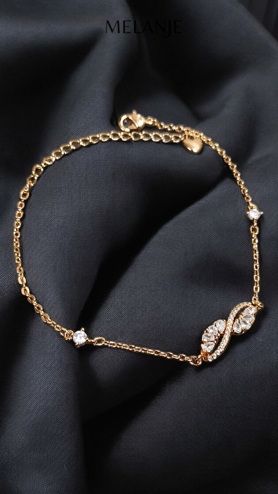 1k Gold Plated Sterling Silver Dainty Infinity Bracelet