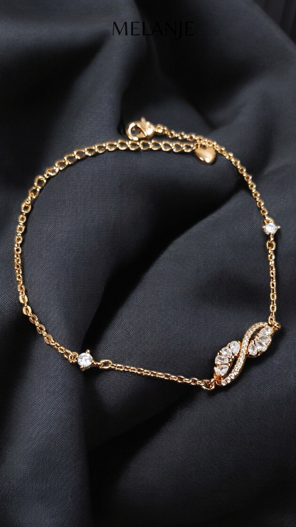 1k Gold Plated Sterling Silver Dainty Infinity Bracelet