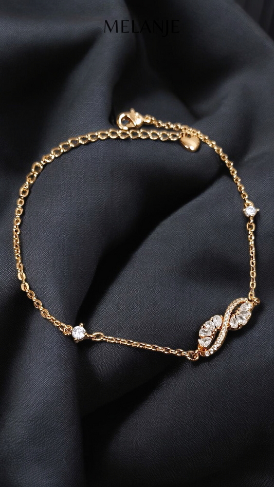1k Gold Plated Sterling Silver Dainty Infinity Bracelet