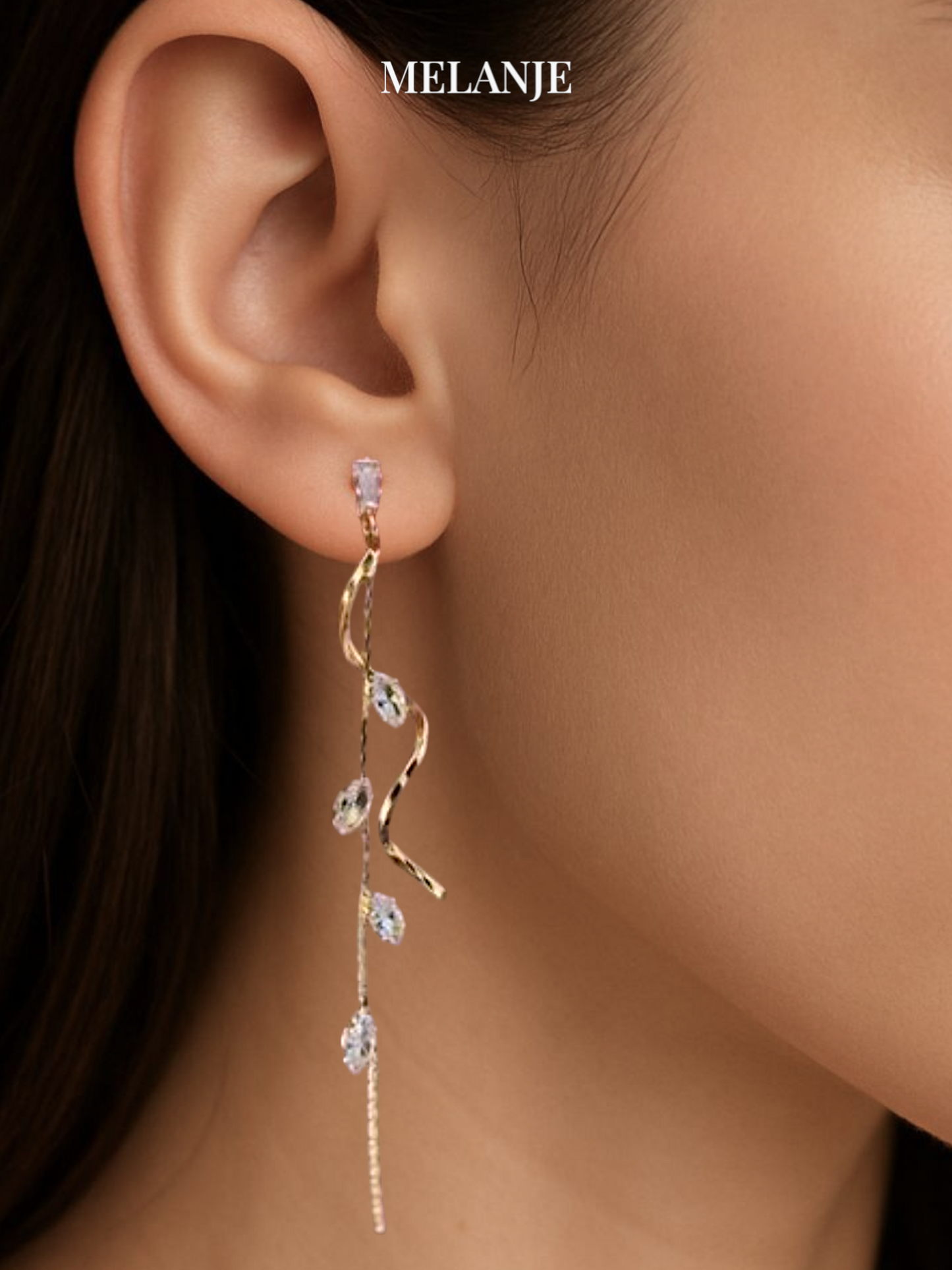 Luxury Leaf Tassel Chain Gold Earrings