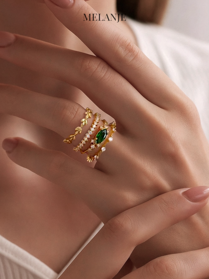 Luxurious Four-Piece Stackable Ring Set